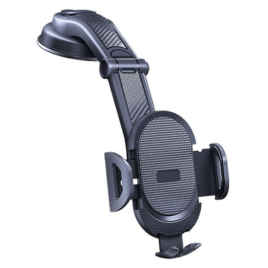 ES33 Car Mobile Phone Holder Bracket Carbon Fiber 360 Degree Rotation Suction Cup Mount(Black) - Car Holders by buy2fix | Online Shopping UK | buy2fix