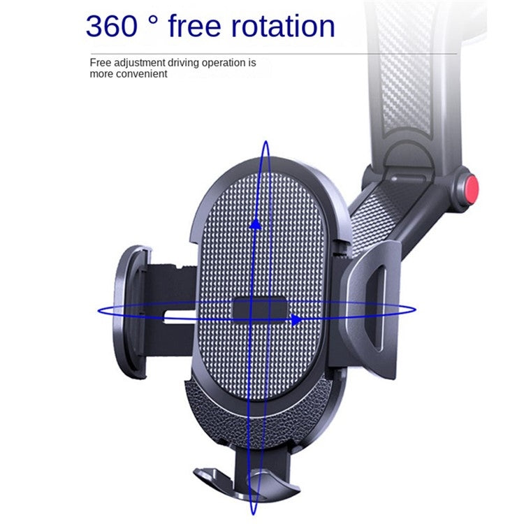 ES33 Car Mobile Phone Holder Bracket Carbon Fiber 360 Degree Rotation Suction Cup Mount(Black) - Car Holders by buy2fix | Online Shopping UK | buy2fix