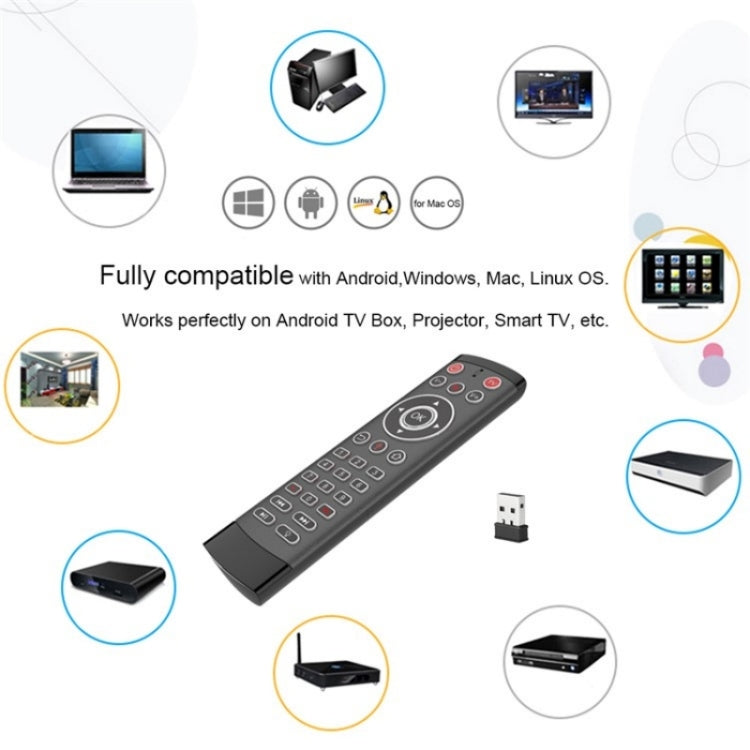 T1-PRO-L With IR Learning and Backlight Smart Wireless Air Mouse Remote Control - TV by buy2fix | Online Shopping UK | buy2fix