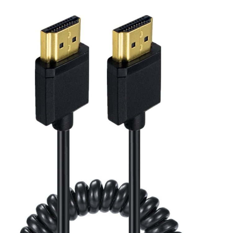 JUNSUNMAY 4K 60Hz HDMI Male to Male HDMI 2.0V Elbow Head Spring Cable, Length:1.2m(Straight) - Cable by JUNSUNMAY | Online Shopping UK | buy2fix