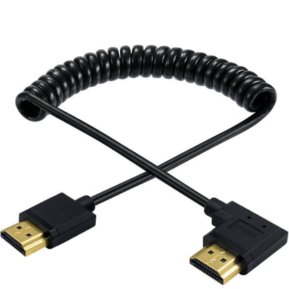JUNSUNMAY 4K 60Hz HDMI Male to Male HDMI 2.0V Elbow Head Spring Cable, Length:1.2m(Straight) - Cable by JUNSUNMAY | Online Shopping UK | buy2fix