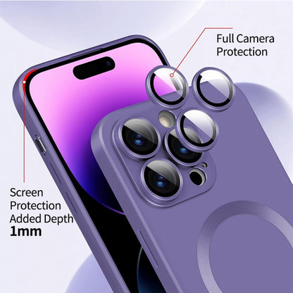 For iPhone 15 Pro Max ENKAY MagSafe Matte TPU Phone Case with Lens Film(Dark Blue) - iPhone 15 Pro Max Cases by ENKAY | Online Shopping UK | buy2fix