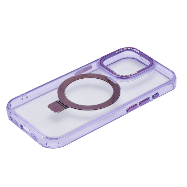 For iPhone 13 Starlink Stand Clear Magsafe Phone Case(Purple) - iPhone 13 Cases by buy2fix | Online Shopping UK | buy2fix