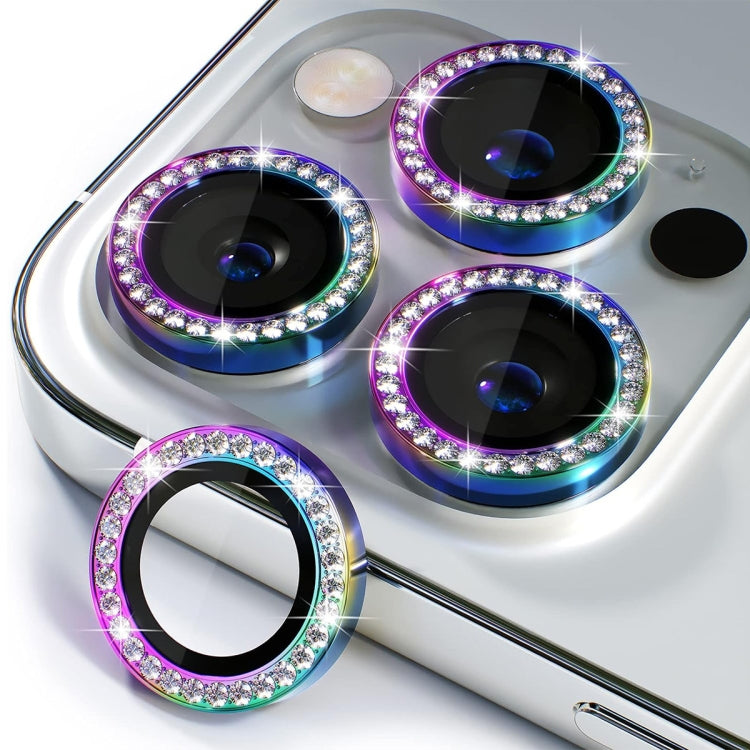 For iPhone 15 Pro / 15 Pro Max ENKAY AR Anti-reflection Individual Diamond Ring Camera Lens Glass Full Film(Colorful) - iPhone 15 Pro Tempered Glass by ENKAY | Online Shopping UK | buy2fix