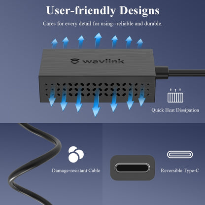 WAVLINK NWU327GC LAN Network Cable Converter Type-C to RJ45 Gigabit Ethernet Adapter - USB HUB by WAVLINK | Online Shopping UK | buy2fix