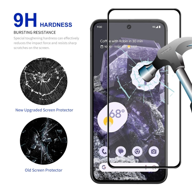 For Google Pixel 8 ENKAY Hat-Prince Full Glue High Aluminum-silicon Tempered Glass Film - Google Tempered Glass by ENKAY | Online Shopping UK | buy2fix