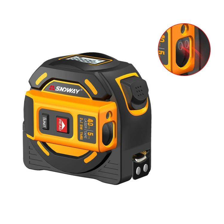 SNDWAY SW-TM40 40m Digital Range Finder Laser Distance Meter Tape Multi-function Self-Locking Hand Tool Device - Laser Rangefinder by SNDWAY | Online Shopping UK | buy2fix