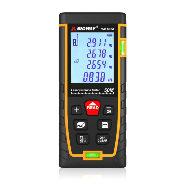 SNDWAY Double Horizontal bubble Rangefinder Laser Distance Meter Range Hand Tool Device SW-TG50 - Consumer Electronics by SNDWAY | Online Shopping UK | buy2fix