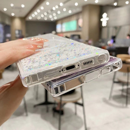 For Samsung Galaxy S23 FE 5G MagSafe Glitter Hybrid Clear TPU Phone Case(Green) - Galaxy S23 FE 5G Cases by buy2fix | Online Shopping UK | buy2fix