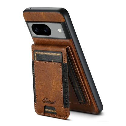 For Google Pixel 7a Suteni H17 Oil Eax Leather Detachable Wallet Phone Case(Brown) - Google Cases by Suteni | Online Shopping UK | buy2fix