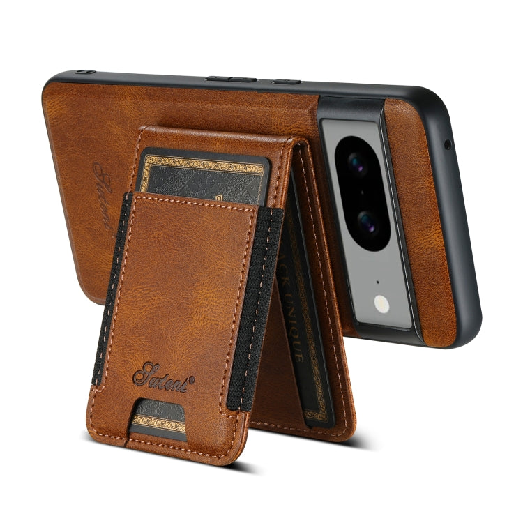 For Google Pixel 7a Suteni H17 Oil Eax Leather Detachable Wallet Phone Case(Brown) - Google Cases by Suteni | Online Shopping UK | buy2fix