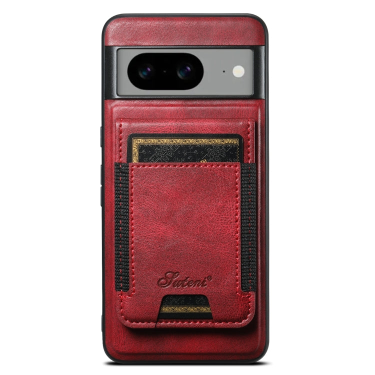 For Google Pixel 7 Suteni H17 Oil Eax Leather Detachable Wallet Phone Case(Red) - Google Cases by Suteni | Online Shopping UK | buy2fix