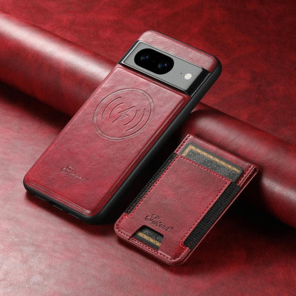 For Google Pixel 7 Suteni H17 Oil Eax Leather Detachable Wallet Phone Case(Red) - Google Cases by Suteni | Online Shopping UK | buy2fix