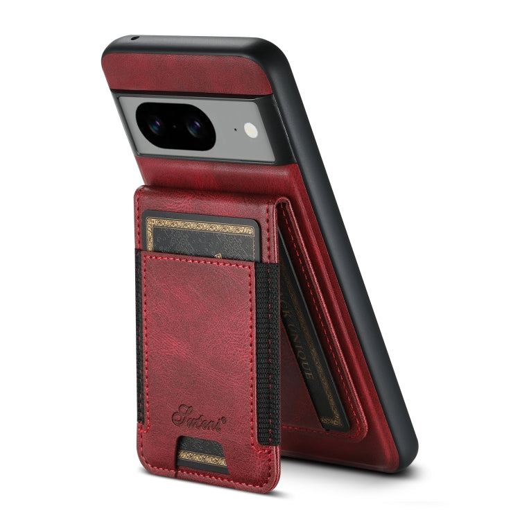 For Google Pixel 7 Suteni H17 Oil Eax Leather Detachable Wallet Phone Case(Red) - Google Cases by Suteni | Online Shopping UK | buy2fix