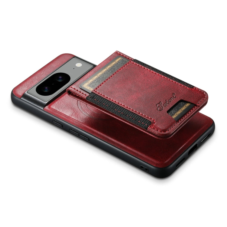 For Google Pixel 6 Pro Suteni H17 Oil Eax Leather Detachable Wallet Phone Case(Red) - Google Cases by Suteni | Online Shopping UK | buy2fix