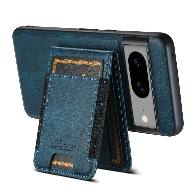 For Google Pixel 6 Pro Suteni H17 Oil Eax Leather Detachable Wallet Phone Case(Blue) - Google Cases by Suteni | Online Shopping UK | buy2fix