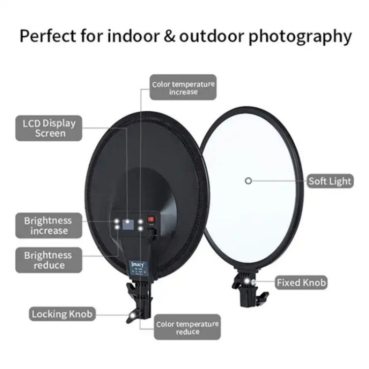 JMARY FM-15RS 40W Adjustable 15-inch Portrait Light Studio LED Round Fill Light(EU Plug) -  by Jmary | Online Shopping UK | buy2fix