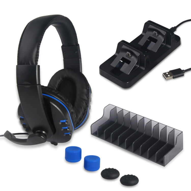 DOBE 5 in 1 Game Pack  Charger Stand Headphone and Silicon Cap For PS4 - Charger & Power by DOBE | Online Shopping UK | buy2fix