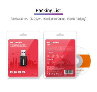 COMFAST CF-812AC 1300 Mbps Dual Band Mini USB WiFi Adapter - USB Network Adapter by COMFAST | Online Shopping UK | buy2fix