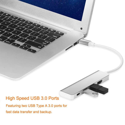 4 in 1 Type C Hub with HDMI  USB 3.0 Adapter for MacBook Hub USB Computer Peripherals USB Type C HDMI for MacBook Pro Air - Computer & Networking by buy2fix | Online Shopping UK | buy2fix