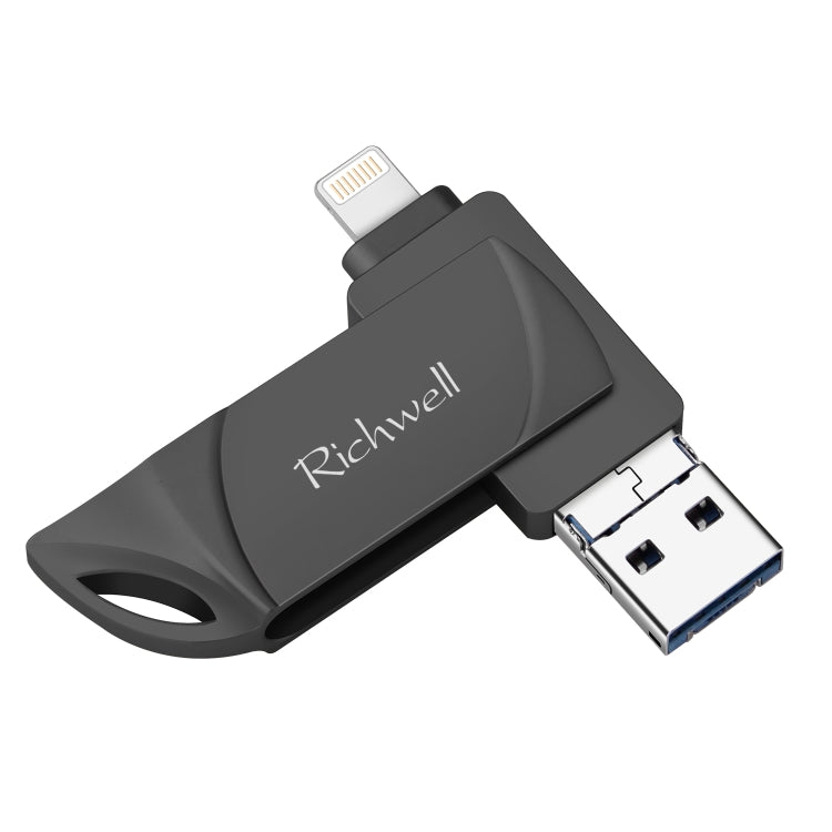 Richwell DXZ66 USB Flash Disk 16G 3 in 1 Micro USB + 8 Pin + USB 3.0 Compatible IPhone & IOS(Black) - U Disk & Card Reader by Richwell | Online Shopping UK | buy2fix