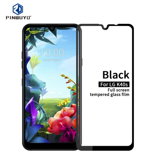 For LG K40s PINWUYO 9H 2.5D Full Screen Tempered Glass Film(Black) - LG Tempered Glass by PINWUYO | Online Shopping UK | buy2fix