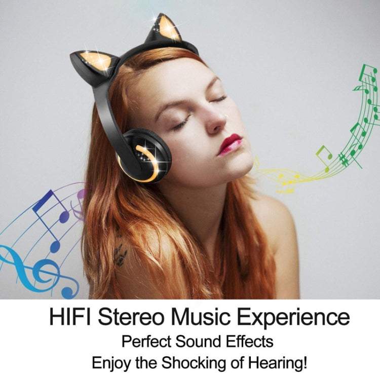 ZW19 LED 7 Colors light Bluetooth Stereo Wireless Headphones Cat Ear Flashing Glowing  Gaming Headset Earphone(Rabbit Girl) - Headset & Headphone by buy2fix | Online Shopping UK | buy2fix