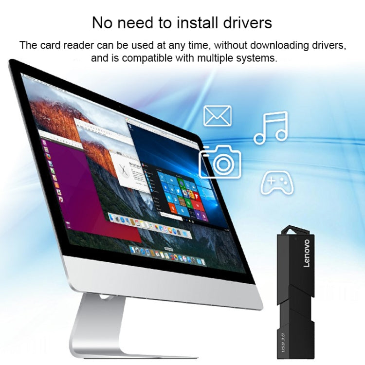 Lenovo D204 USB3.0 Two in One Card Reader -  by Lenovo | Online Shopping UK | buy2fix