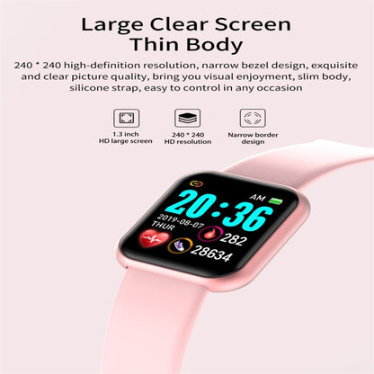 D20 1.3inch IPS Color Screen Smart Watch IP67 Waterproof,Support Call Reminder /Heart Rate Monitoring/Blood Pressure Monitoring/Sedentary Reminder(Black) - Smart Wear by buy2fix | Online Shopping UK | buy2fix