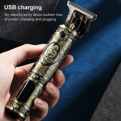 VGR V-228 5W USB Retro Engraving Hair Clipper with LED Digital Display (Bronze) - Hair Trimmer by VGR | Online Shopping UK | buy2fix