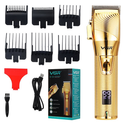 VGR V-280  10W USB Metal Electric Hair Clipper with LED Digital Display (Gold) - Hair Trimmer by VGR | Online Shopping UK | buy2fix