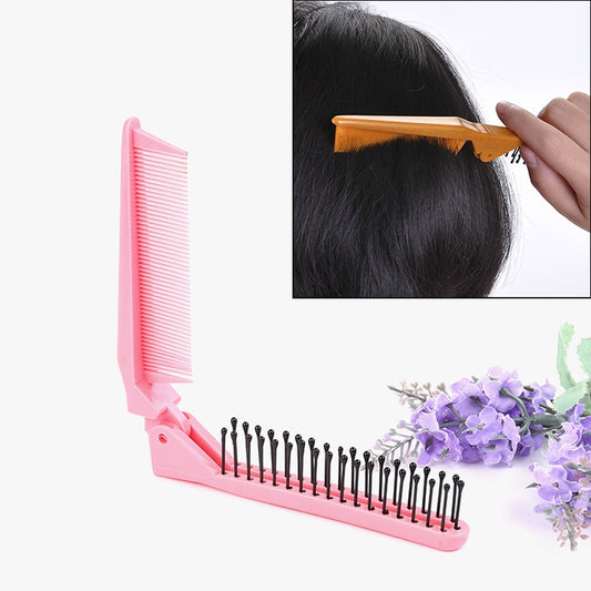 Portable Travel Folding Comb Anti-static Massage Comb(Pink) - Hair Trimmer by buy2fix | Online Shopping UK | buy2fix