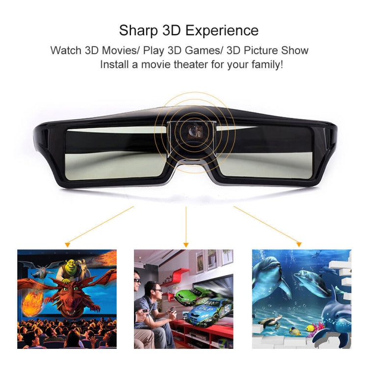 3D DLP-Link active glasses eyewear for BenQ Z4/H1/G1/P1 LG,NUTS,Acer,Optoma DLP-LINK projectors - VR Headset by buy2fix | Online Shopping UK | buy2fix