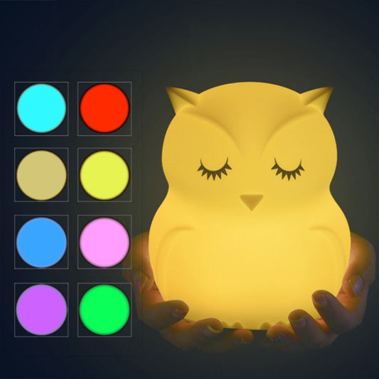 Cute owl cartoon colorful LED Lamp creative silicone night light childrens toy lamp bedroom decoration USB charging light - Night Lights by buy2fix | Online Shopping UK | buy2fix