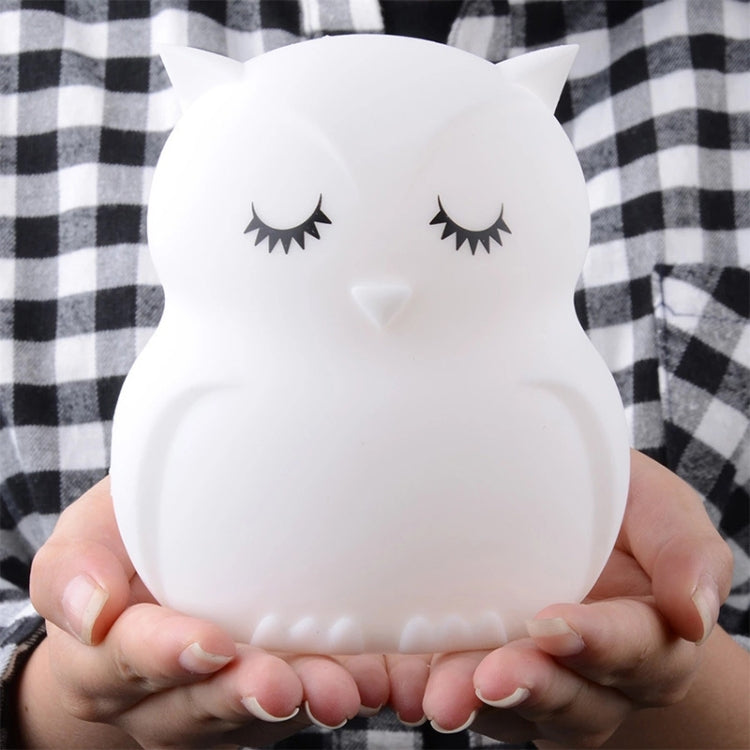 Cute owl cartoon colorful LED Lamp creative silicone night light childrens toy lamp bedroom decoration USB charging light - Night Lights by buy2fix | Online Shopping UK | buy2fix