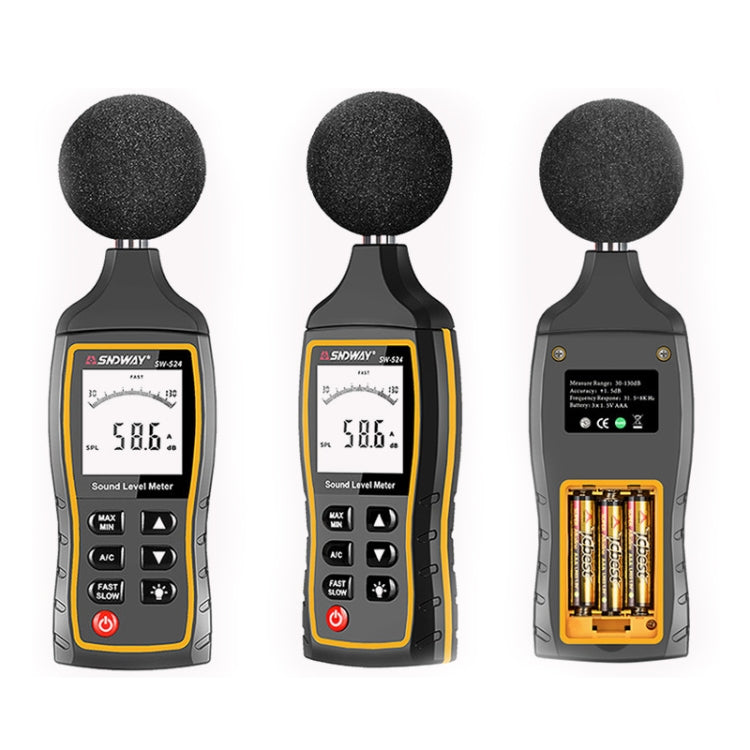 SNDWAY Handheld High Precision Noise Decibel Meter, Model:SW524(Storage+USB Communication) - Light & Sound Meter by SNDWAY | Online Shopping UK | buy2fix