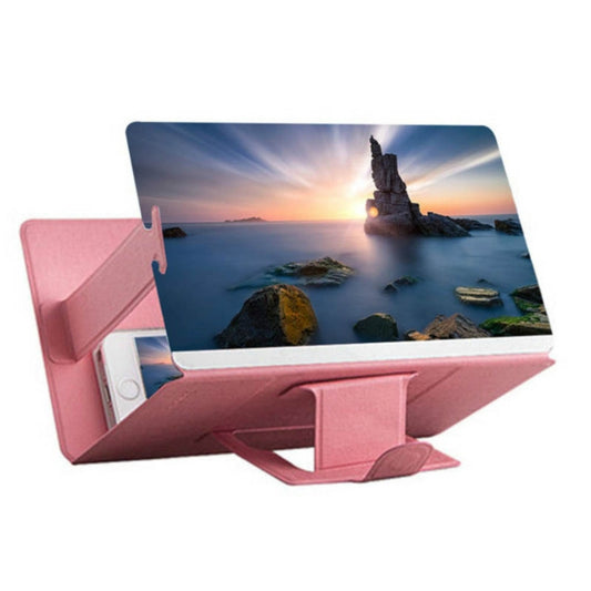 8 inch Universal Mobile Phone 3D Screen Amplifier HD Video Magnifying Glass Stand Bracket Holder(Pink) - Screen Magnifier by buy2fix | Online Shopping UK | buy2fix