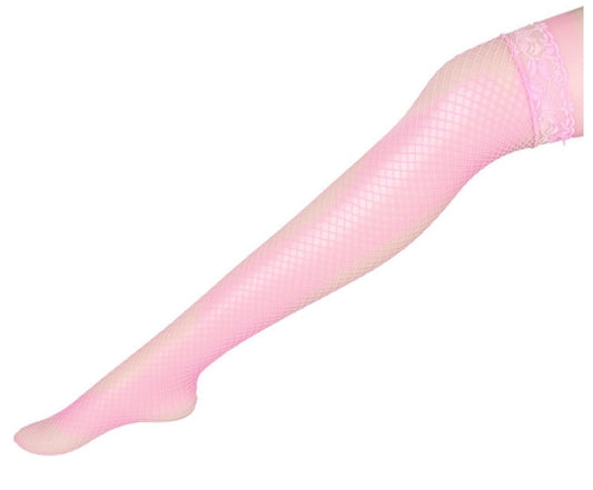 Sexy Linger Over Knee Socks Sexy Fishnet Lace Nylon Top Mesh Thigh High Stockings Pantyhose Long Tights(Pink) - Outdoor & Sports by buy2fix | Online Shopping UK | buy2fix