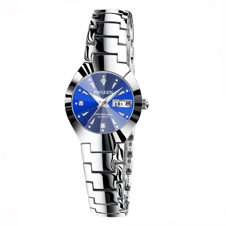 FNGEEN 5808 Women Fashion Steel Strap Quartz Watch Couple Watch(Stainless Steel Blue Surface) - Couple Watches by FNGEEN | Online Shopping UK | buy2fix