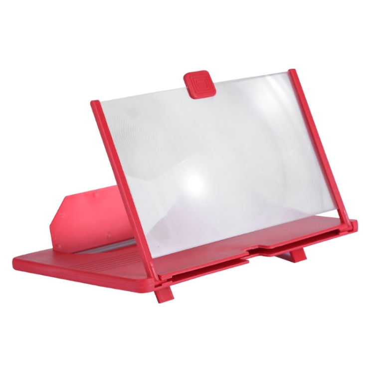 12 Inch Pull-Out Mobile Phone Screen Magnifier 3D Desktop Stand, Style:HD Model(Red) - Screen Magnifier by buy2fix | Online Shopping UK | buy2fix