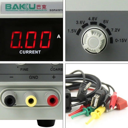 BAKU BK-1502DD DC Regulated Power Supply DC Ammeter Laptop Mobile Phone Repair Digital Display, Specification:110V US Plug - Consumer Electronics by BAKU | Online Shopping UK | buy2fix
