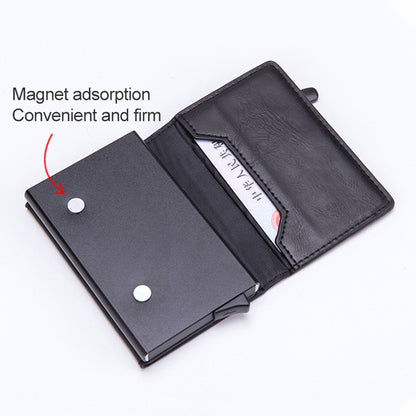 Magnetic RFID Bag Multifunctional Aluminum Automatic Pop-up Credit Card Package(Brown) - Antimagnetic RFID Package by buy2fix | Online Shopping UK | buy2fix