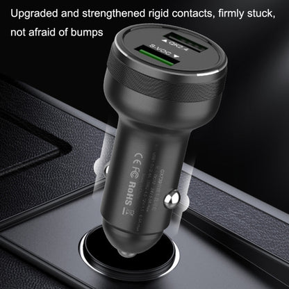 QIAKEY GX789 Dual USB Fast Charge Car Charger(Black) - In Car by QIAKEY | Online Shopping UK | buy2fix