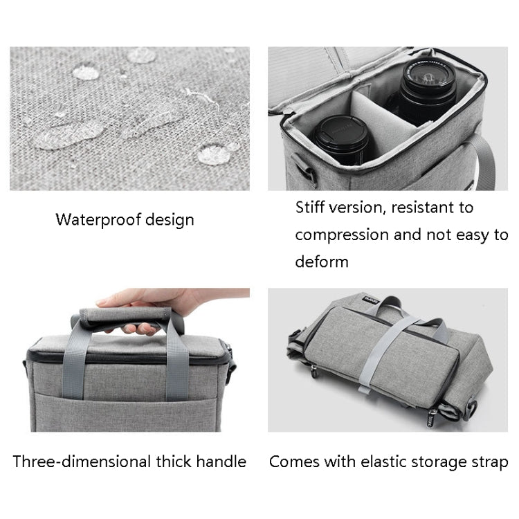 Baona BN-H001 Digital Camera Bag Casual Portable Camera Waterproof Bag, Size:Medium(Gray) - Strap Satchel by Baona | Online Shopping UK | buy2fix