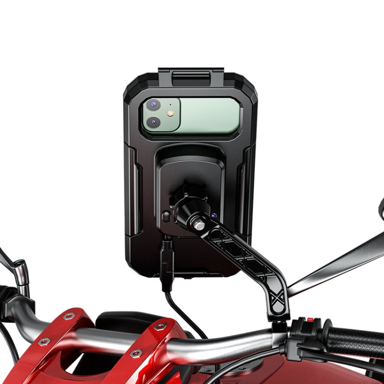 Kewig Bicycle Motorcycle Rearview Mirror Waterproof Box Touch Screen Phone Holder(Large) - Holders by Kewig | Online Shopping UK | buy2fix