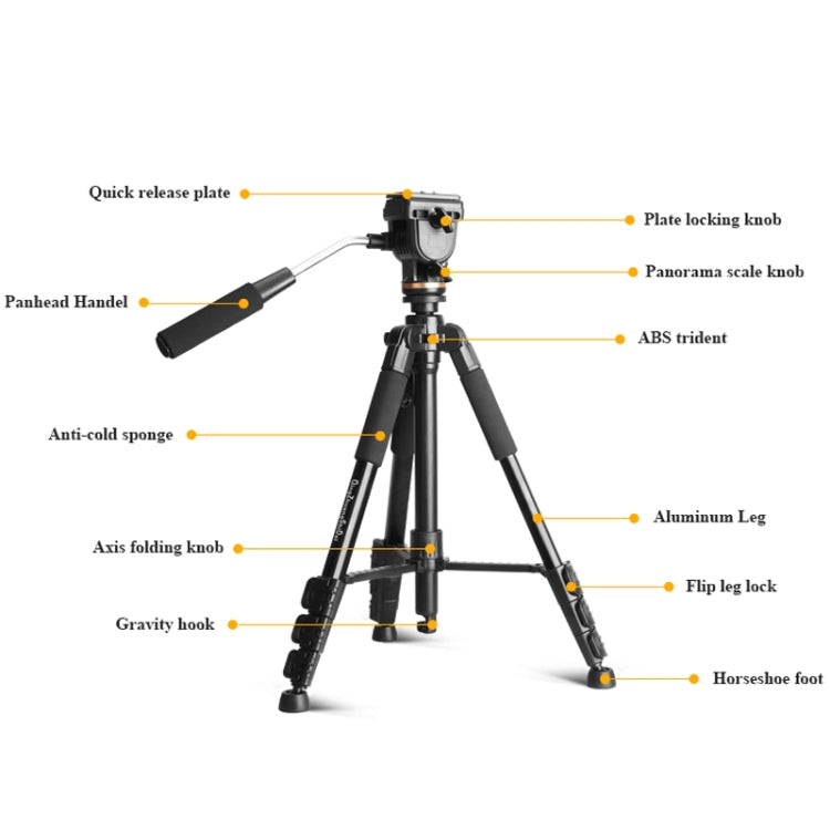 QingZhuangShiDai Q111S Aluminum Alloy Mobile Phone Camera Photography Tripod(Black) - Camera Accessories by QingZhuangShiDai | Online Shopping UK | buy2fix