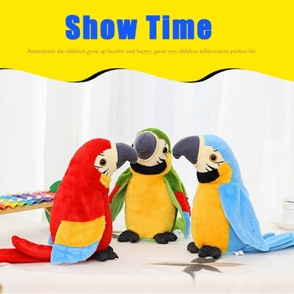 Plush Toy Parrots Recording Talking Parrots Will Twist the Fan Wings Children Toys, Size:Height 18cm(Red) - Toys & Hobbies by buy2fix | Online Shopping UK | buy2fix