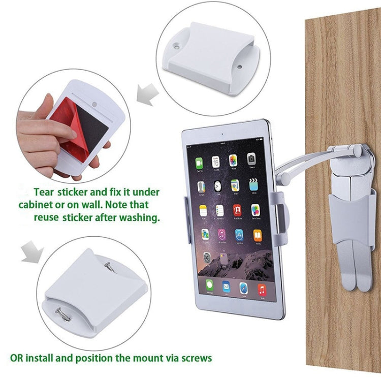 Multifunctional Mobile Phone Tablet Wall Hanging Desktop Aluminum Alloy Holder with Wall Base(Silver Gray) - Lazy Bracket by buy2fix | Online Shopping UK | buy2fix