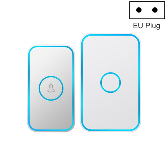 CACAZI A78 Long-Distance Wireless Doorbell Intelligent Remote Control Electronic Doorbell, Style:EU Plug(Bright White) - Security by CACAZI | Online Shopping UK | buy2fix