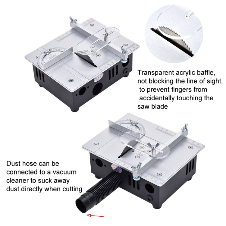 S3  96W Liftable Table Mini Table Saw Aluminum Cutting Machine,Spec: Silver High Match(US Plug) - Electric Saws & Accessories by buy2fix | Online Shopping UK | buy2fix